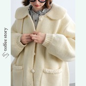 【2color】三つ編みポケットと異色ボタンの詩コート 《P0292》