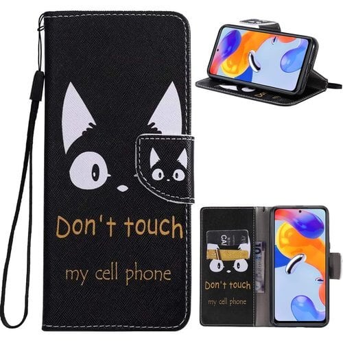対応 XiaoMi Redmi Note 11 Pro 5G ケース スマホケース 手帳型 ケース 対応 Redmi Note 11 Pro 5G カバー 猫 ストラップホール付きスタンド機能付き スマホカバー 財布型 マグネット付き シンプル カード収納 耐衝撃 PCduoduo 1907