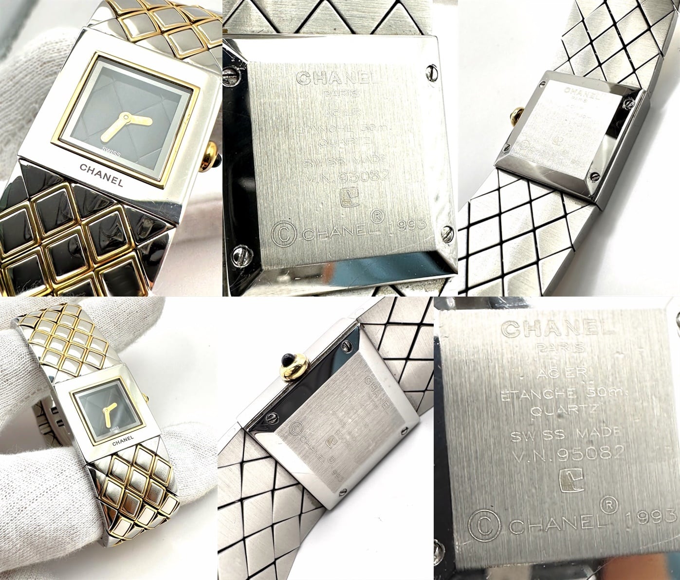 CHANEL シャネル マトラッセ コンビ ウォッチ SS YG ゴールド ブラック