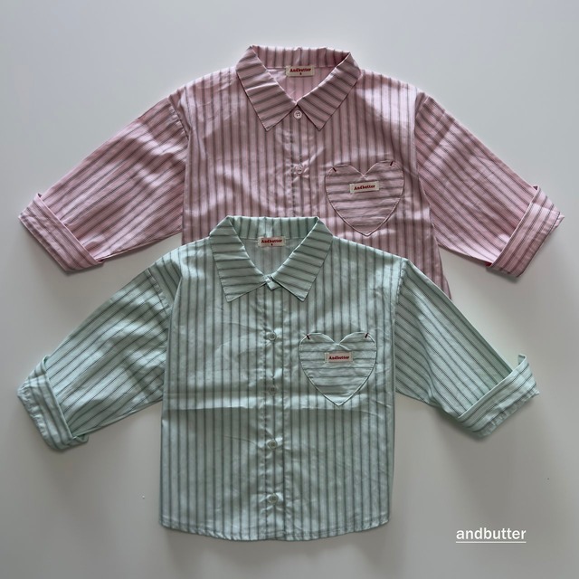 【取寄】andbutter｜macaron shirt｜マカロンシャツ｜S-JM｜kids&jr｜26 autumn