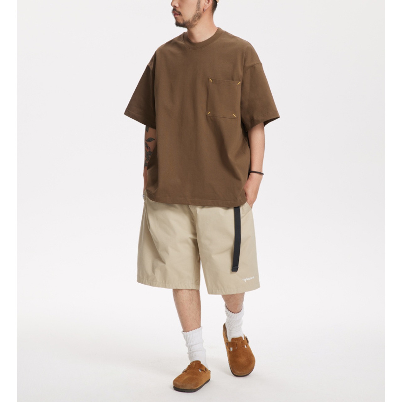 Stitch detail pocket tee 0825 - 14