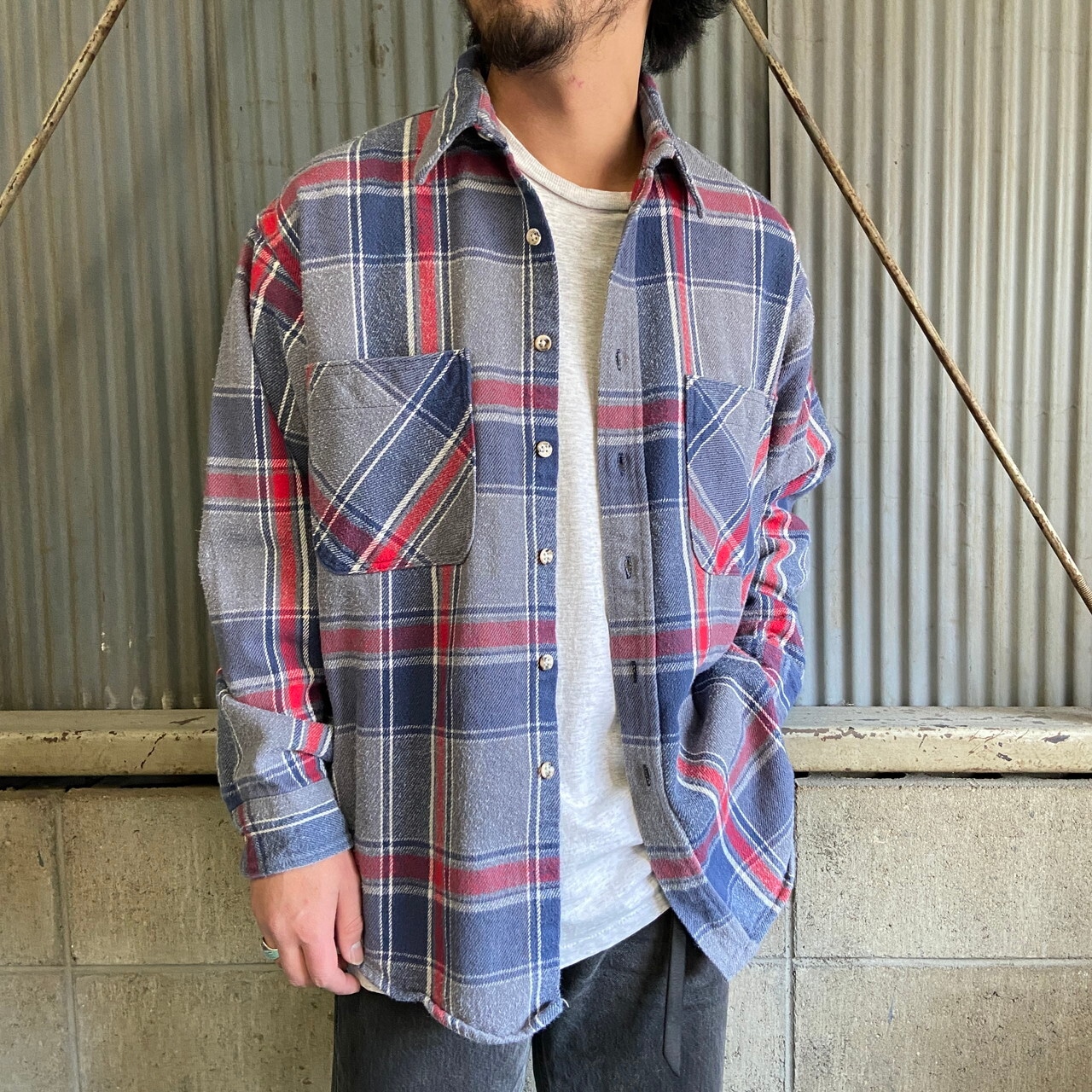 1623 まるっこい Saddlebrek 長袖ネルシャツ XLサイズ US古着 