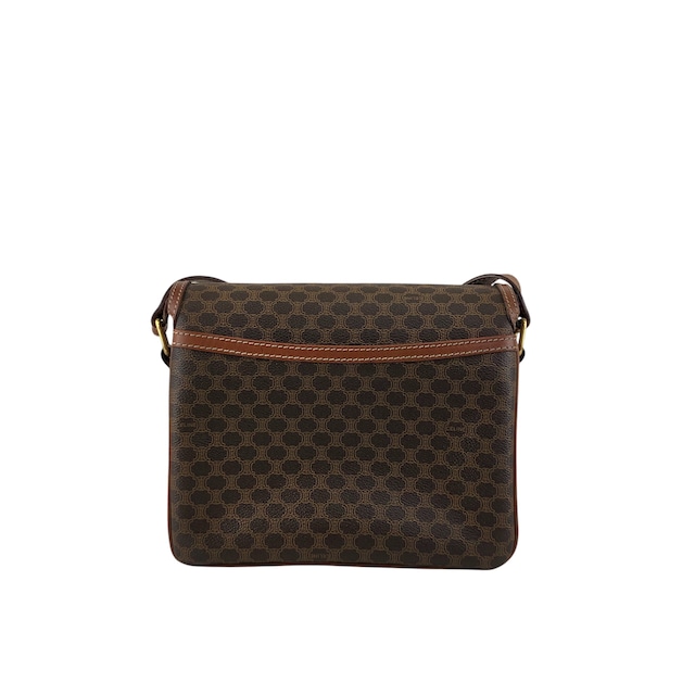 CELINE セリーヌ マカダム ショルダーバッグ ブラウン ホースシュー PVCレザー vintage ヴィンテージ オールド mxtw8i