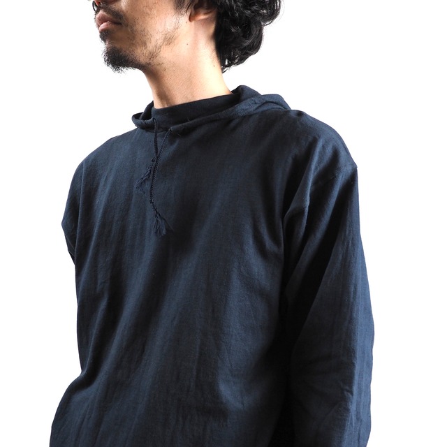 《NOS?》90's long sleeve cut-sew hoodie XL /Italy製