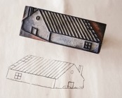 フランス 10.8c 大きな大きなお家とメランコリーな木製スタンプ ヴィンテージ