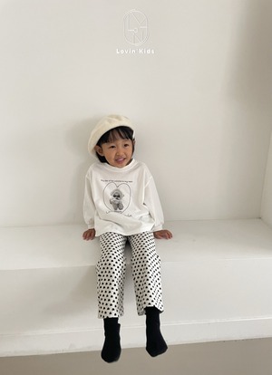 【Lovin'】フーディーパピーT アイボリー 80〜130cm