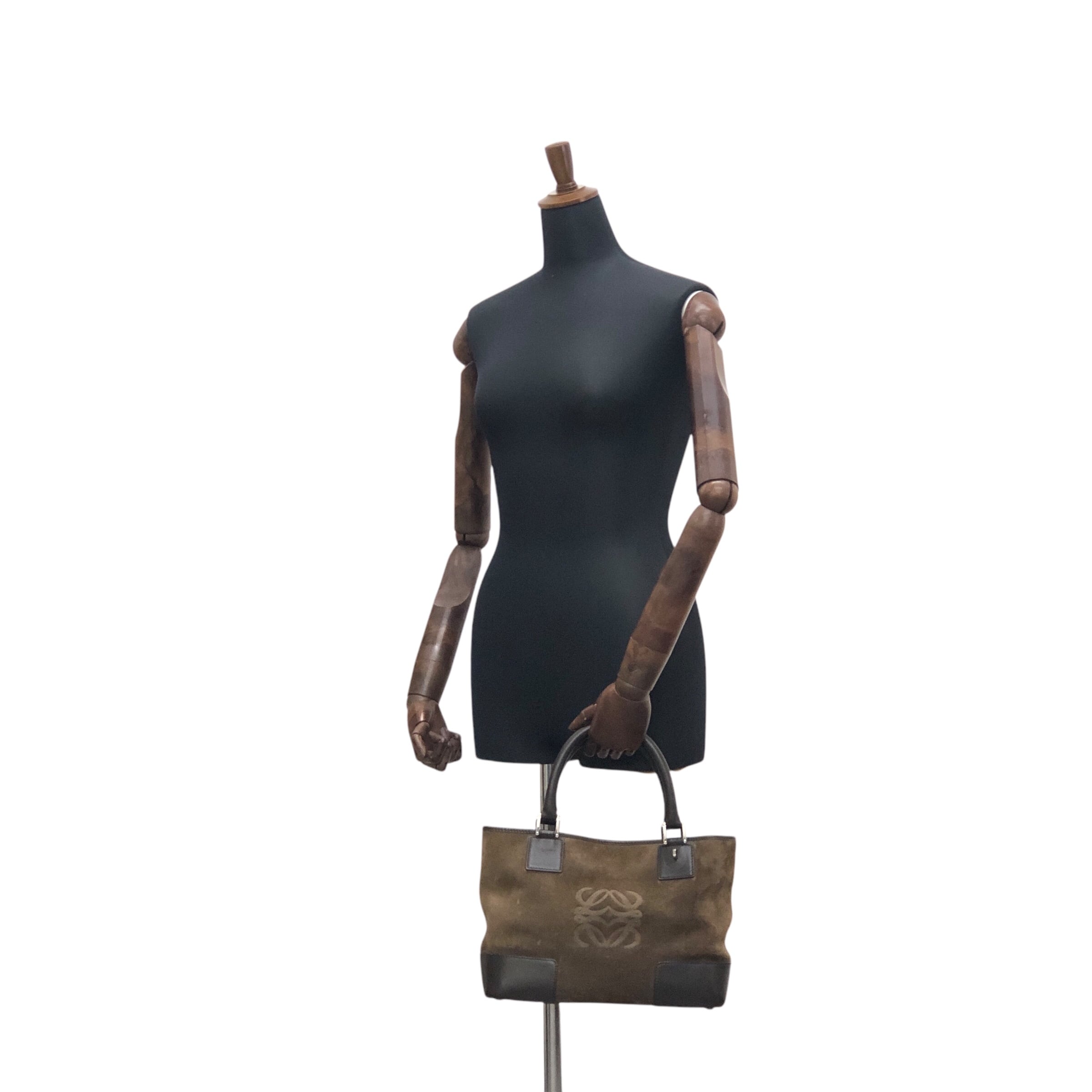 LOEWE ロエベ ハンドバッグ ブラウン アナグラム スエード vintage