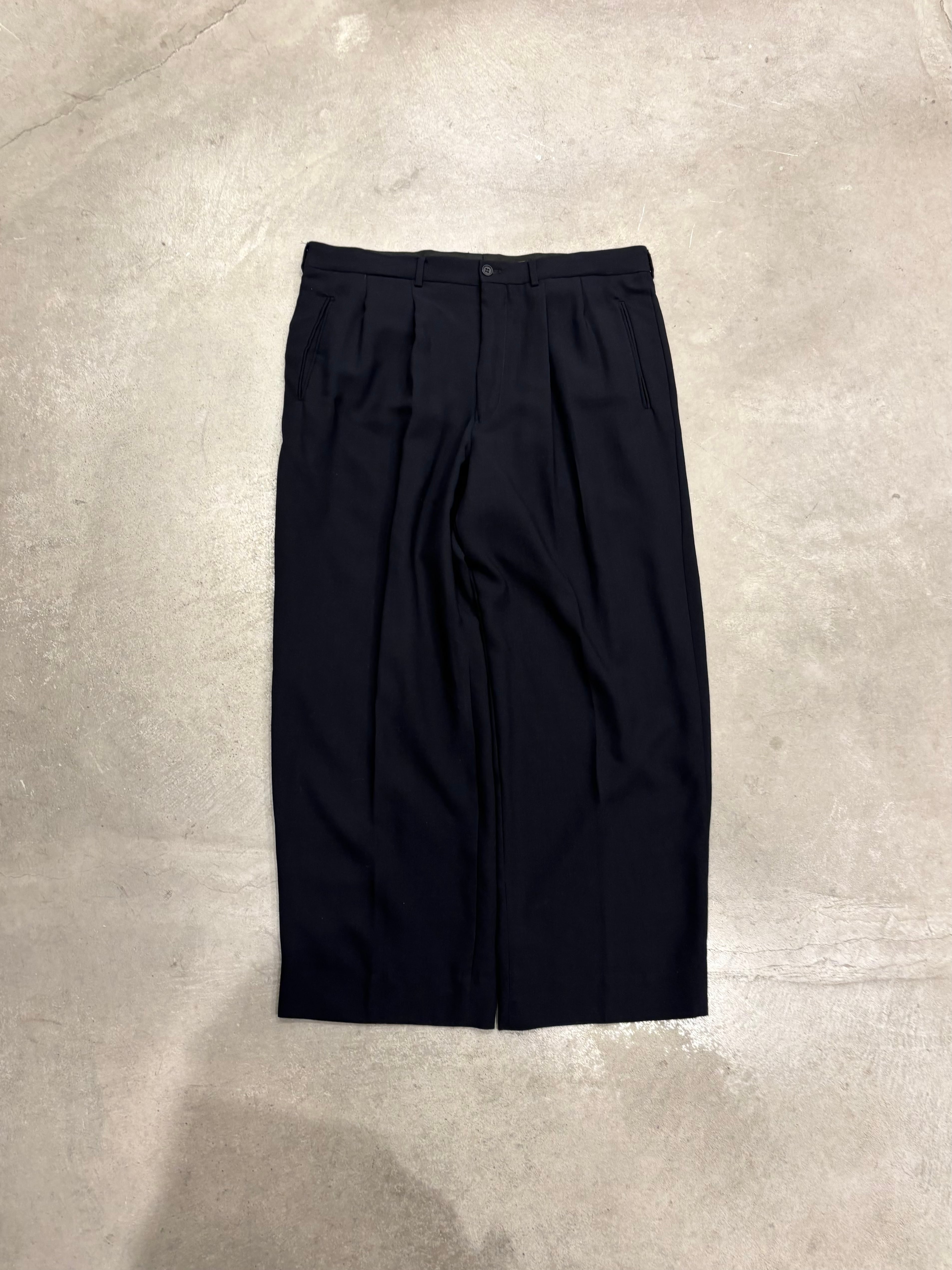 MANI” Double Tuck Wide Slacks GIORGIO ARMANI | RENGA CLOTHING STORE