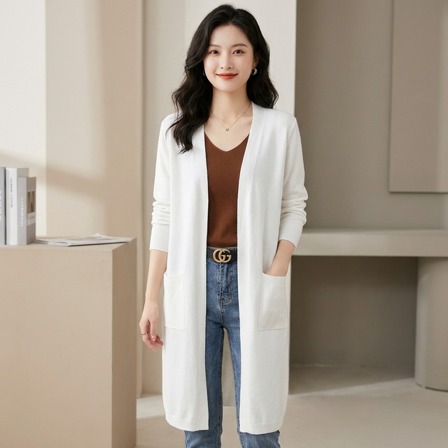 ニットカーディガンミドルロングタイプコート（8color） A0398