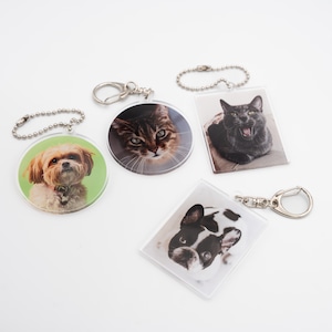 【送料無料】うちのこ アクリルキーホルダー 丸型・四角型(写真)