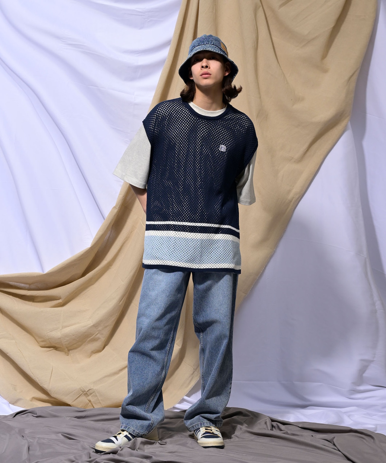 【#Re:room】VINTAGE TUCK WIDE DENIM［REP208］