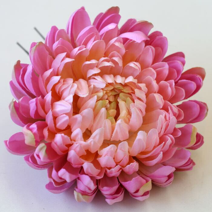 大輪菊の髪飾り / ピンク色 | 和装小物専門店「花椿」
