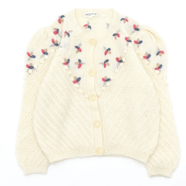 antique 3D flower knit cardigan