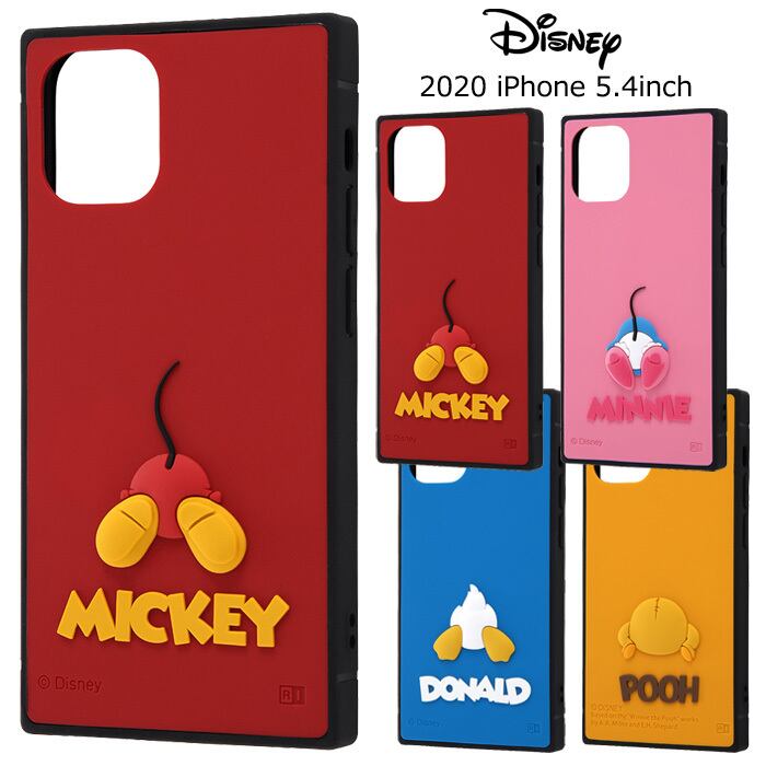 Iphone12mini ディズニー シリコン スクエア 耐衝撃 ケース カバー ハイブリッド ソフト ソフトケース シリコンケース ハード キャラクター グッズ ミッキー ミニー ドナルド プー アイフォン トゥエルブ ミニ Iphone 12 Mini 5 4inch スマホカバー スマホケース S In