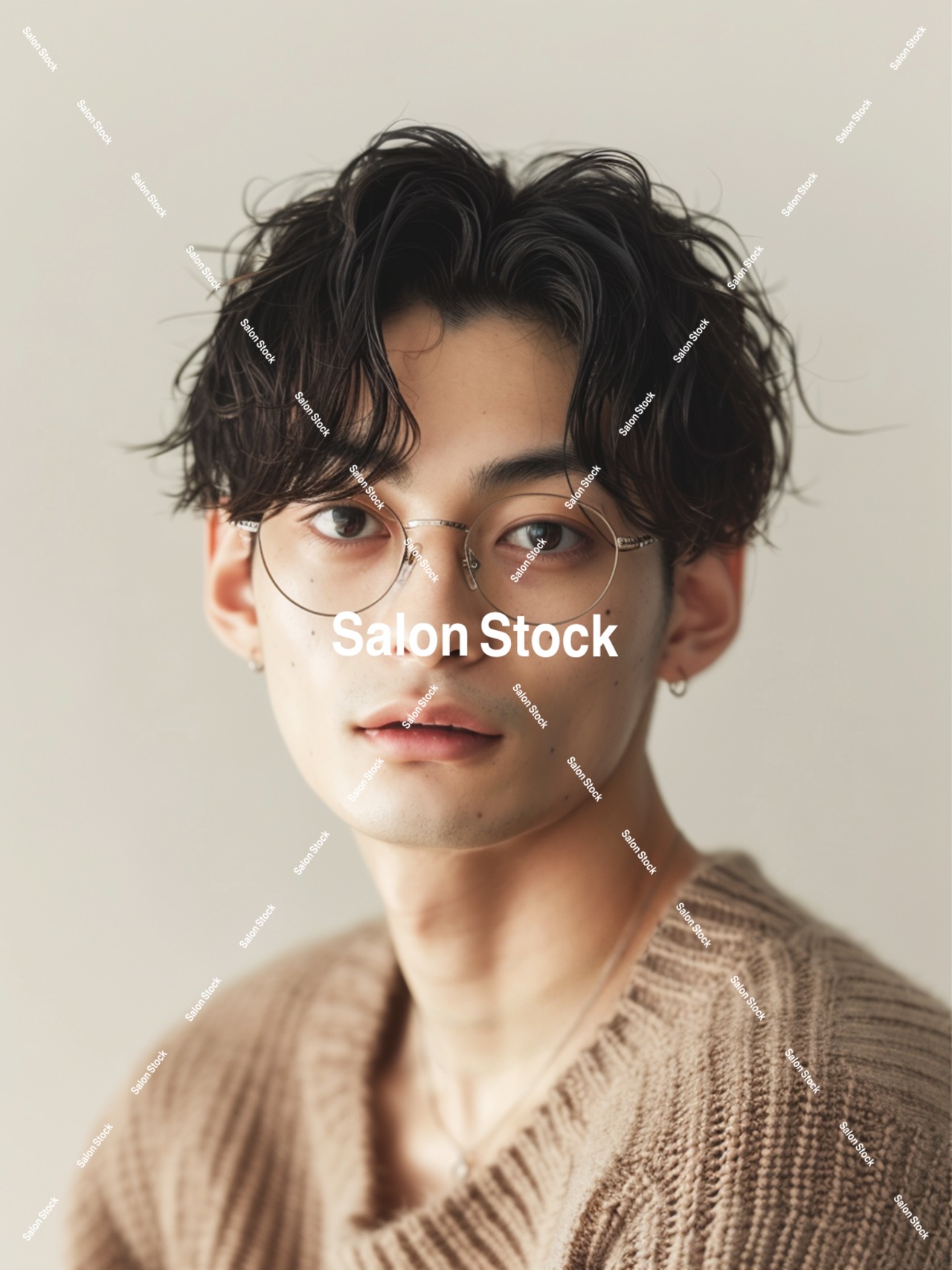 【メンズ】波巻きセンターパート