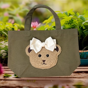 FINAL SALE★新色登場 bg0285-キャンバストートS《芦屋グレイスもこもこベアーリボン》