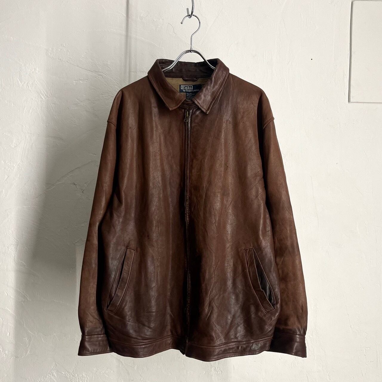 90s Ralph Lauren "Sheep Skin" Leather Swing Top