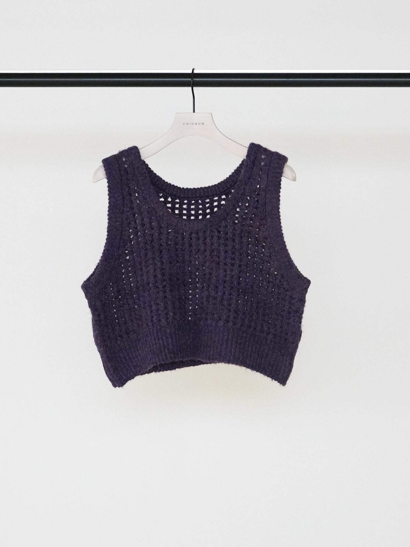 【9/下旬〜10/上旬入荷次第お届けのご予約】CHIGNON/シニヨン mohairメッシュベスト 9965-406DP F