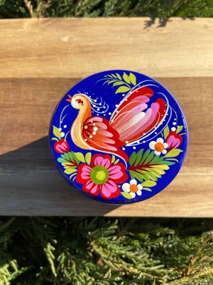 ペトリキウカ塗り　木製小物入れ・ジュエリーボックス（ティモシェンコ作）ウクライナ製