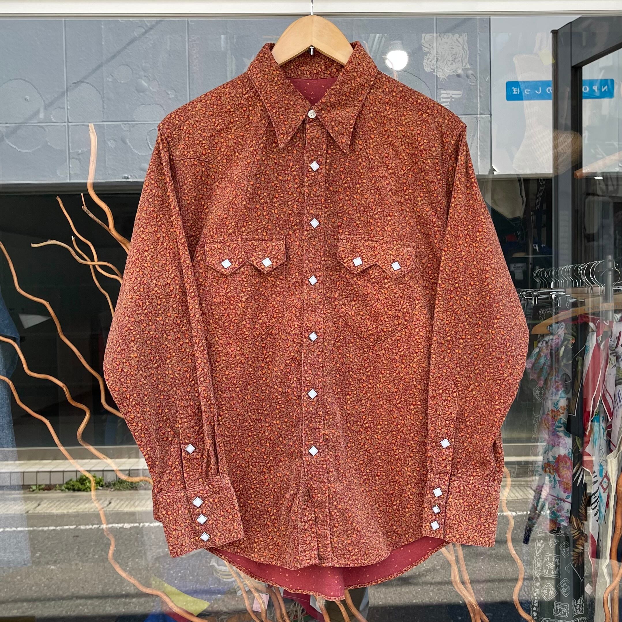 【Sz:L?】花柄 コーデュロイウエスタンシャツL/S Shirt