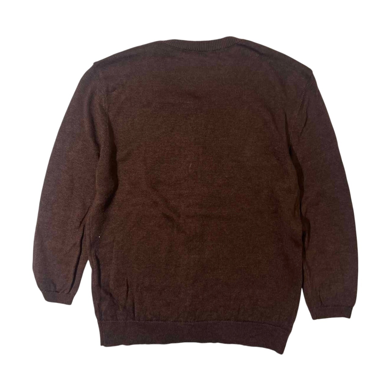 Mademoiselle NON NON マドモアゼルノンノン リネン100% 七分袖カーディガン M/ブラウン