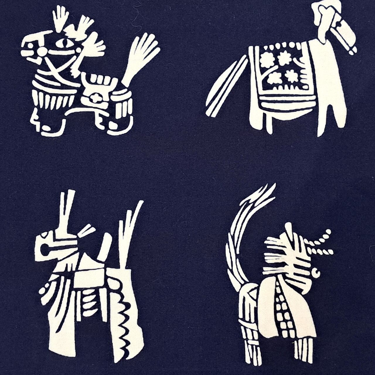 クラフト工房 La Mano】藍型染め手ぬぐい『干支ウマ