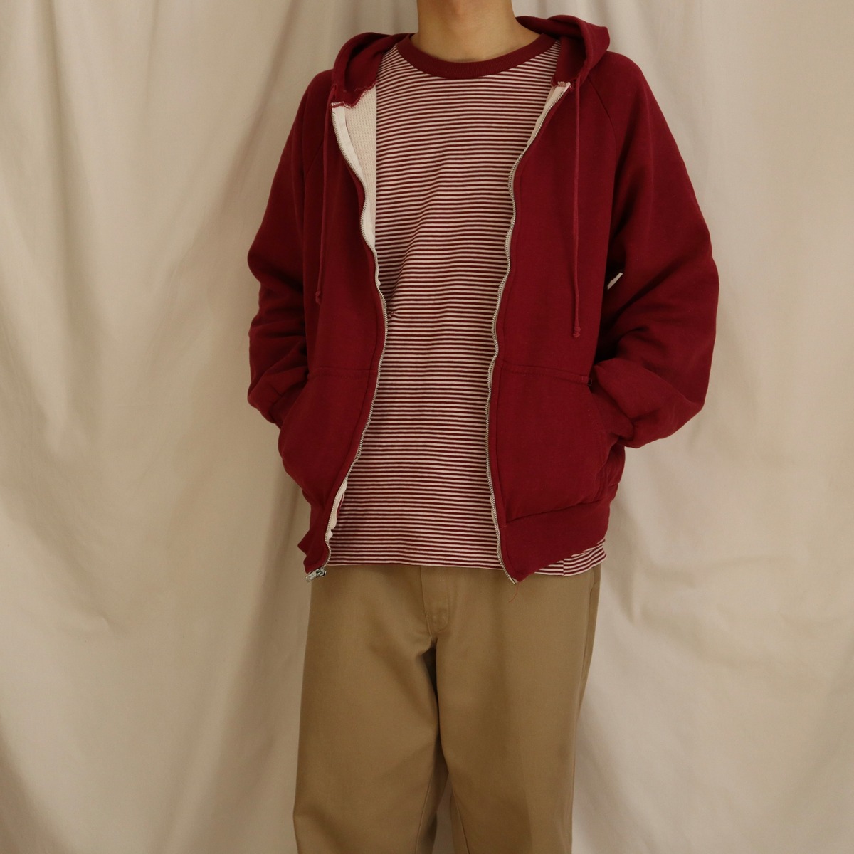 old "McGREGOR" zip up sweat parka with thermal rungy