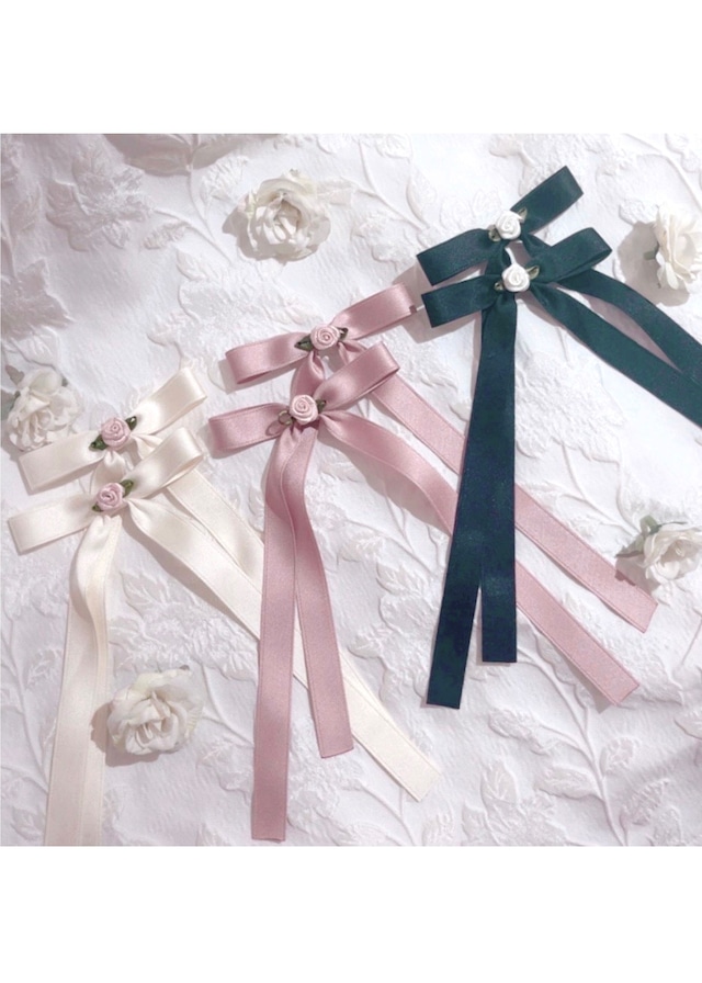 Rose Ribbon Set Hair Accessory