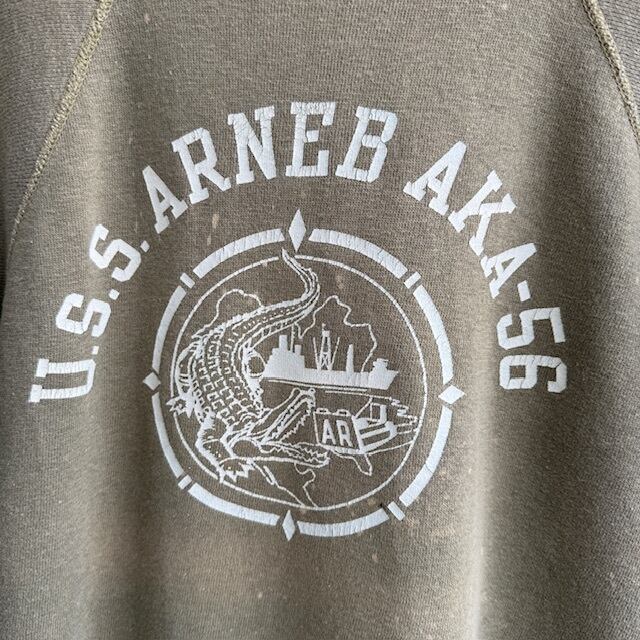 半袖スウェット 60s USS ARNEB ミリタリー ラグラン ヴィンテージ古着