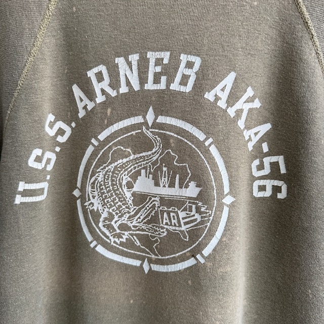 半袖スウェット 60s USS ARNEB ミリタリー ラグラン ヴィンテージ古着 画像4