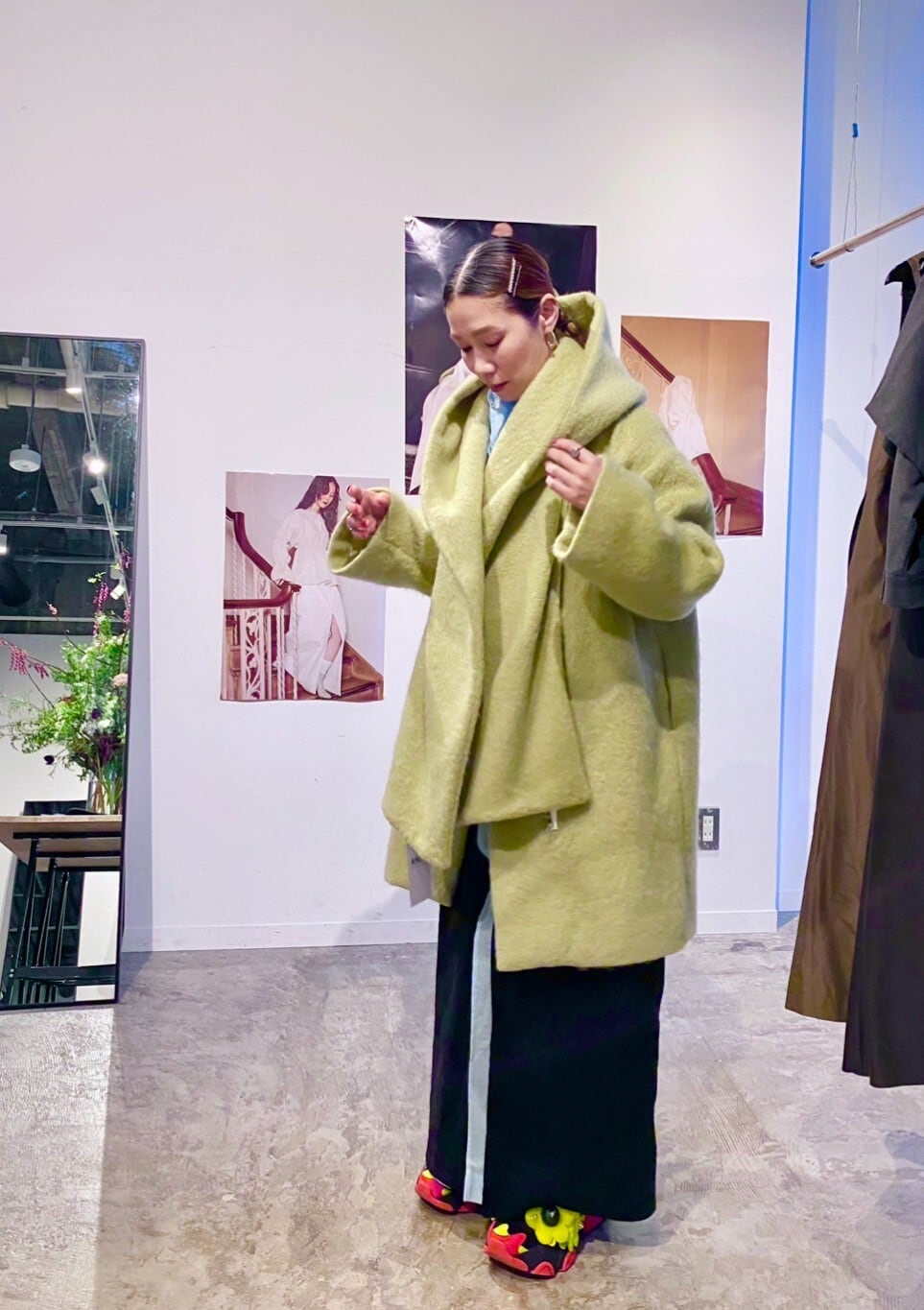 シャギーモヘアジップアップコート ShaggyMohair zip-up coat | ANNIK