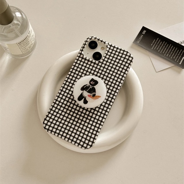 ［ phone case ］black check
