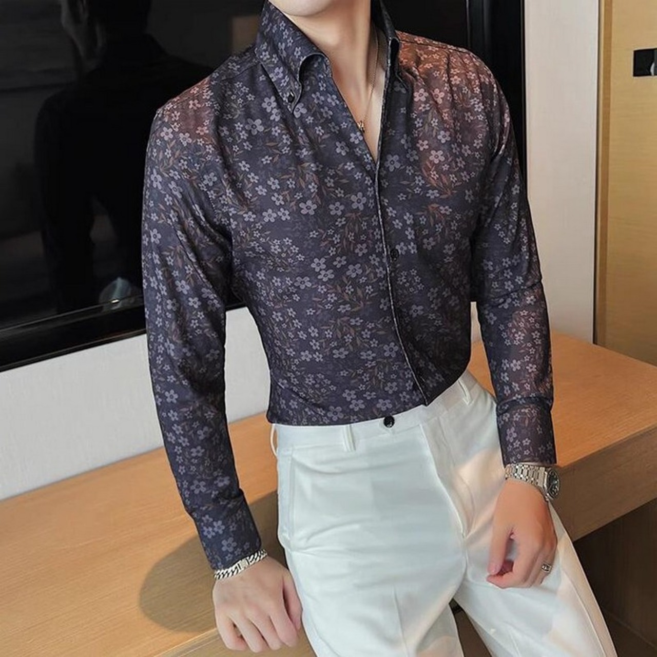 v neck floral print shirt tops 00183