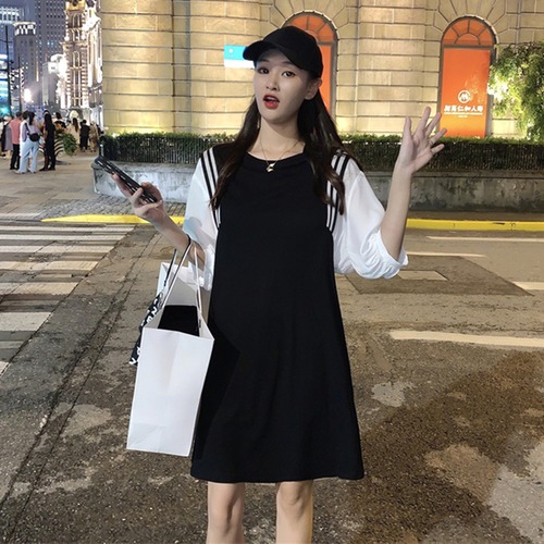 ✞ スカート きれいめ☆ブラックストライプ♥カワイイ♥シフォンスリーブ ステッチ ✞ゴスロリ SM ミリ 甘ロリ クラロリ 和ロリ エレガント 黒ロリ 姫ロリ 華ロリ BB-BB9190325