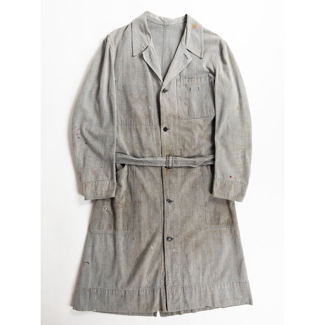1940s "French Army" Black Chambray Atelier Work Coat