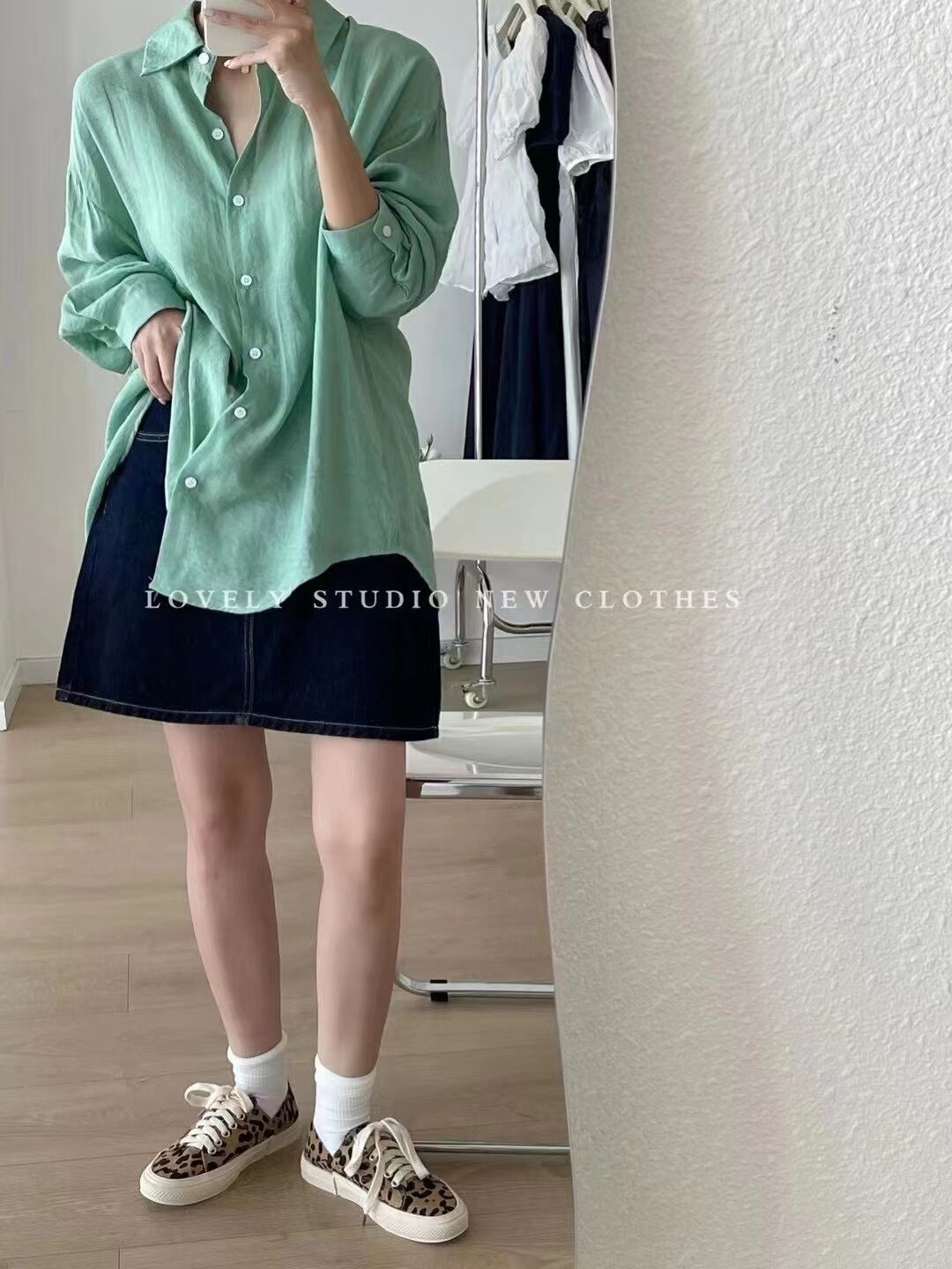 バックボタンシアーシャツ　AJ2205-681