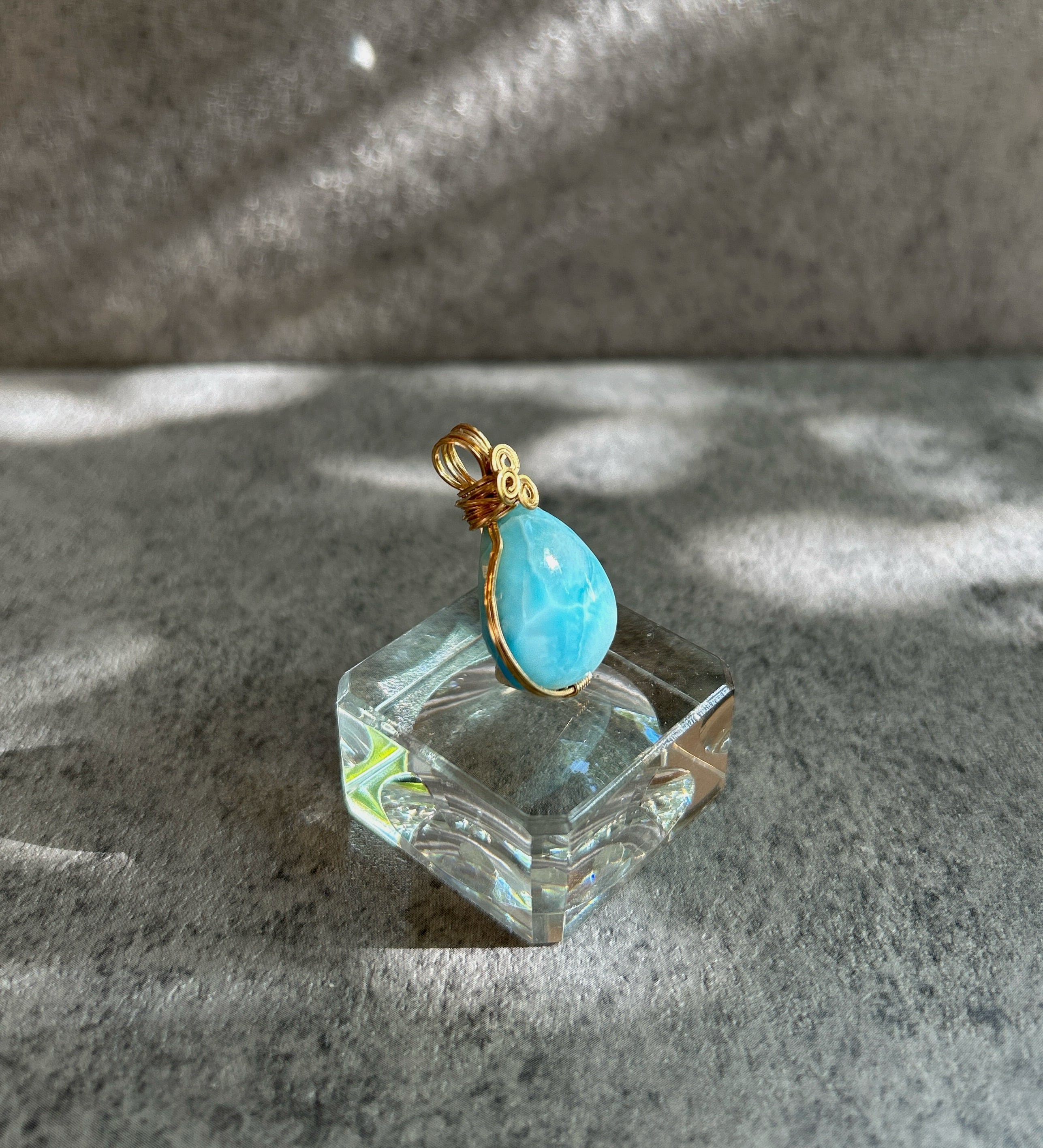 ラリマー　ペンダントトップ　14kgf