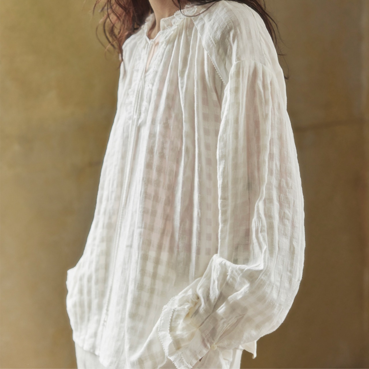 frilled  tunic blouse  T4512