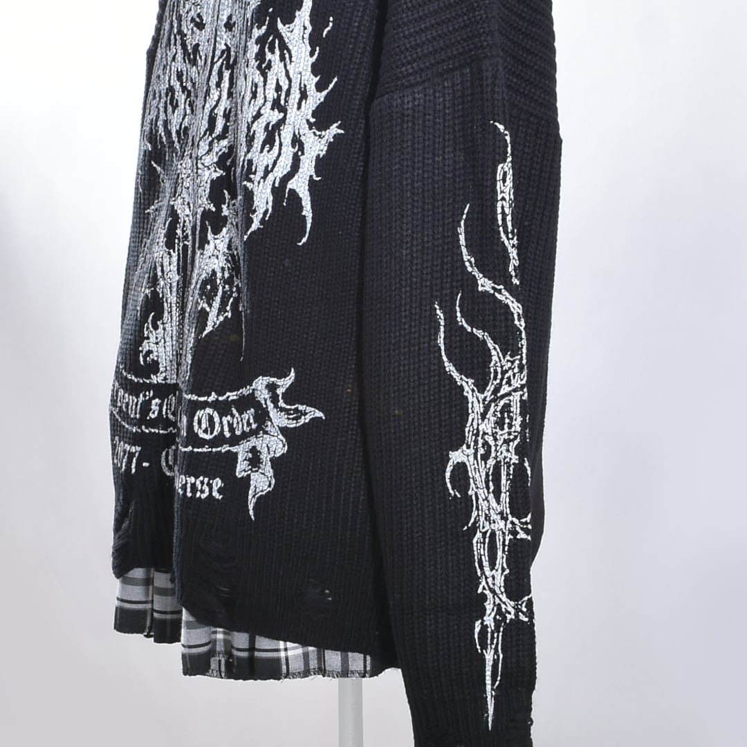 10/14新着】GothリブニットZIPトップス(袖ロゴあり