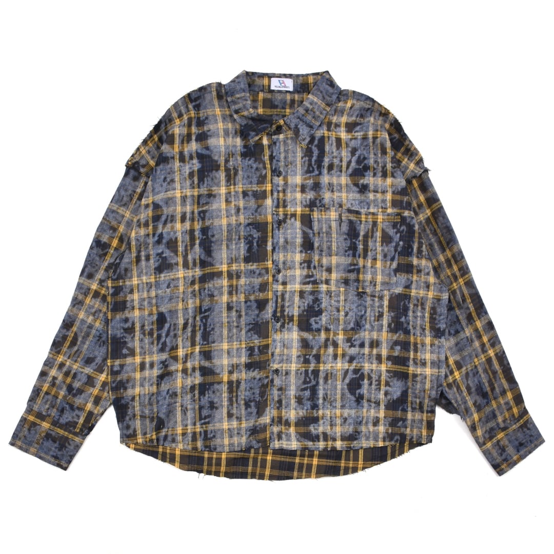 新作】DirtyダメージチェックBIGシャツ | VOLCAN&APHRODITE