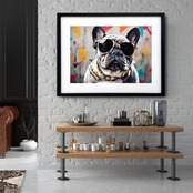 French Bulldog|愛嬌たっぷりフレンチブルドッグのアートポスター|モダン空間を彩るユニークデザイン||国内生産・A4ポスター