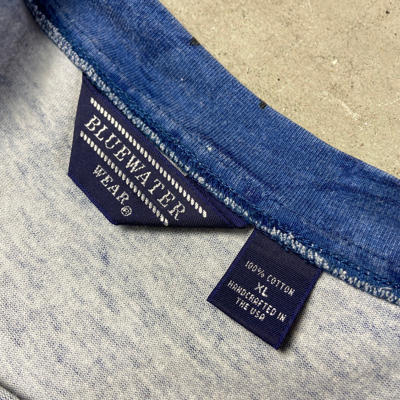 USA製 90年代 BLUEWATER 魚 アニマル 総柄プリント ポケットTシャツ 
