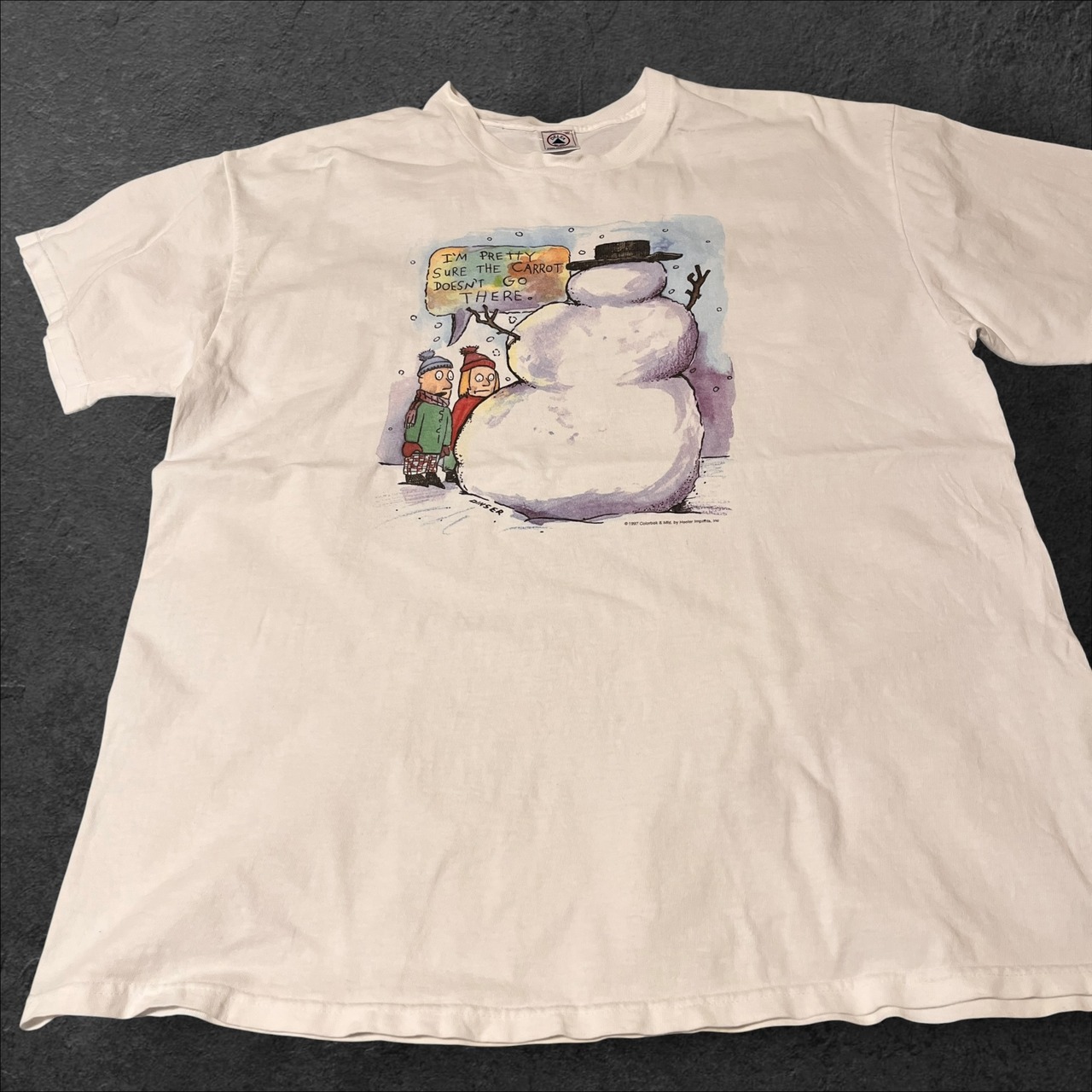 90s DELTA HONDURAS Humorous Snowman Graphic Tee XL