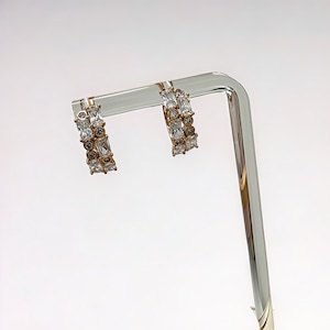 GEOMETRIC SHINE HOOP 18K コーティングリングピアス