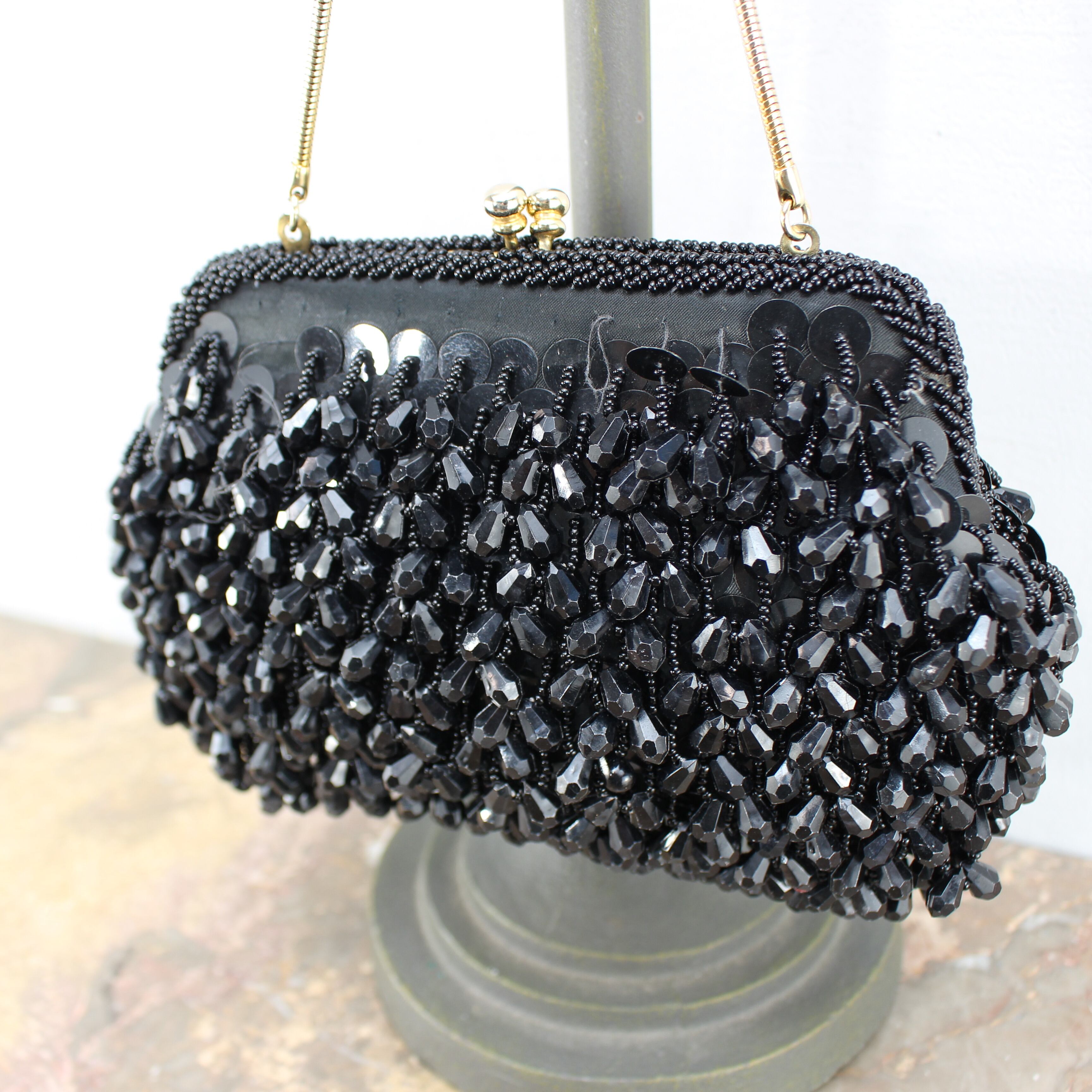 USA VINTAGE BEADS GAMAGUCHI DESIGN CHAIN SHOULDER BAG/アメリカ古着