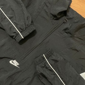 【NIKE】ハーフジップ ナイロンジャケット ブルゾン ジャンパー 刺繍ロゴ ワイドサイズ XL ナイキ US古着