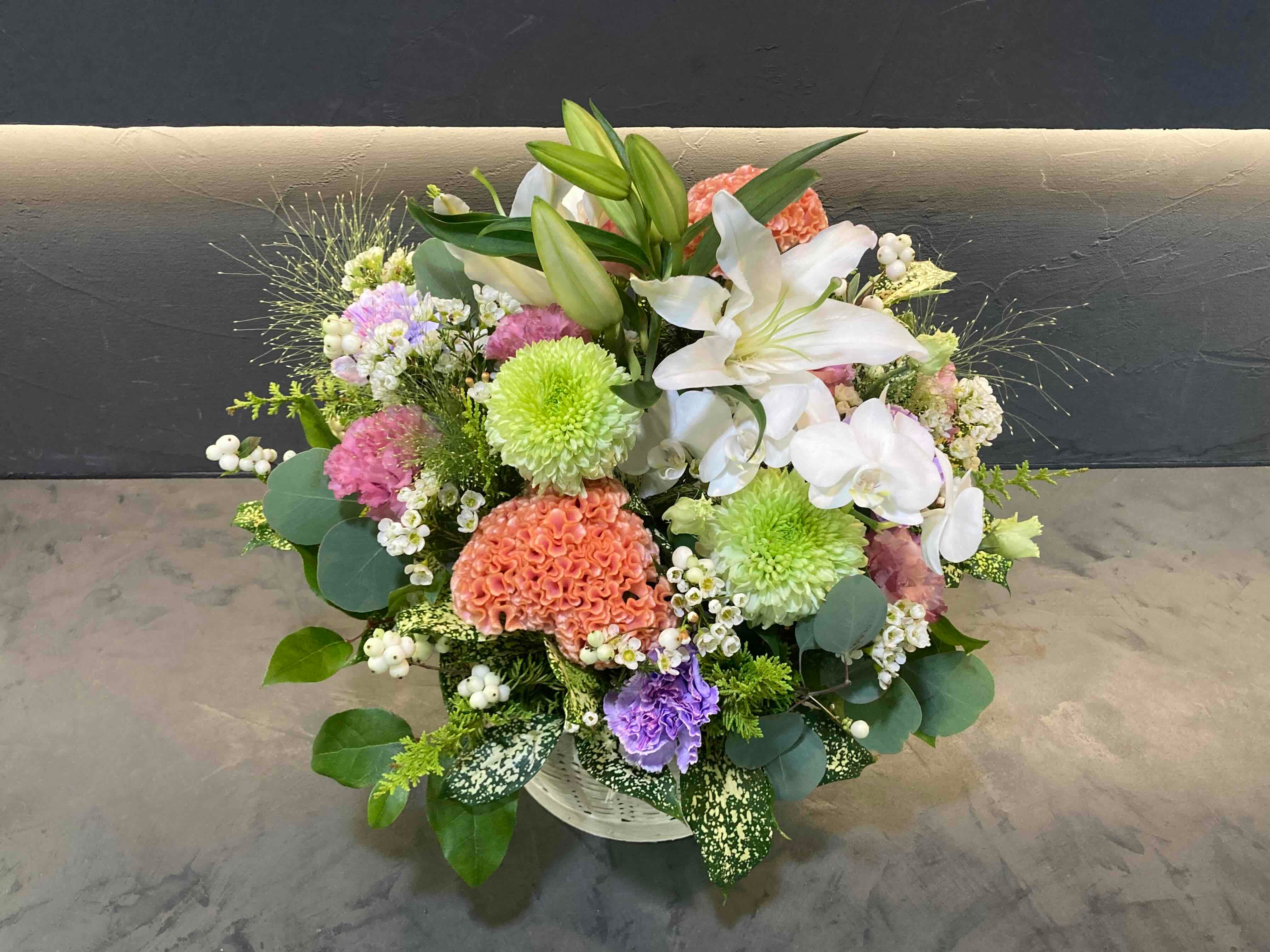 優しい色合いの御供アレンジ/Lサイズ