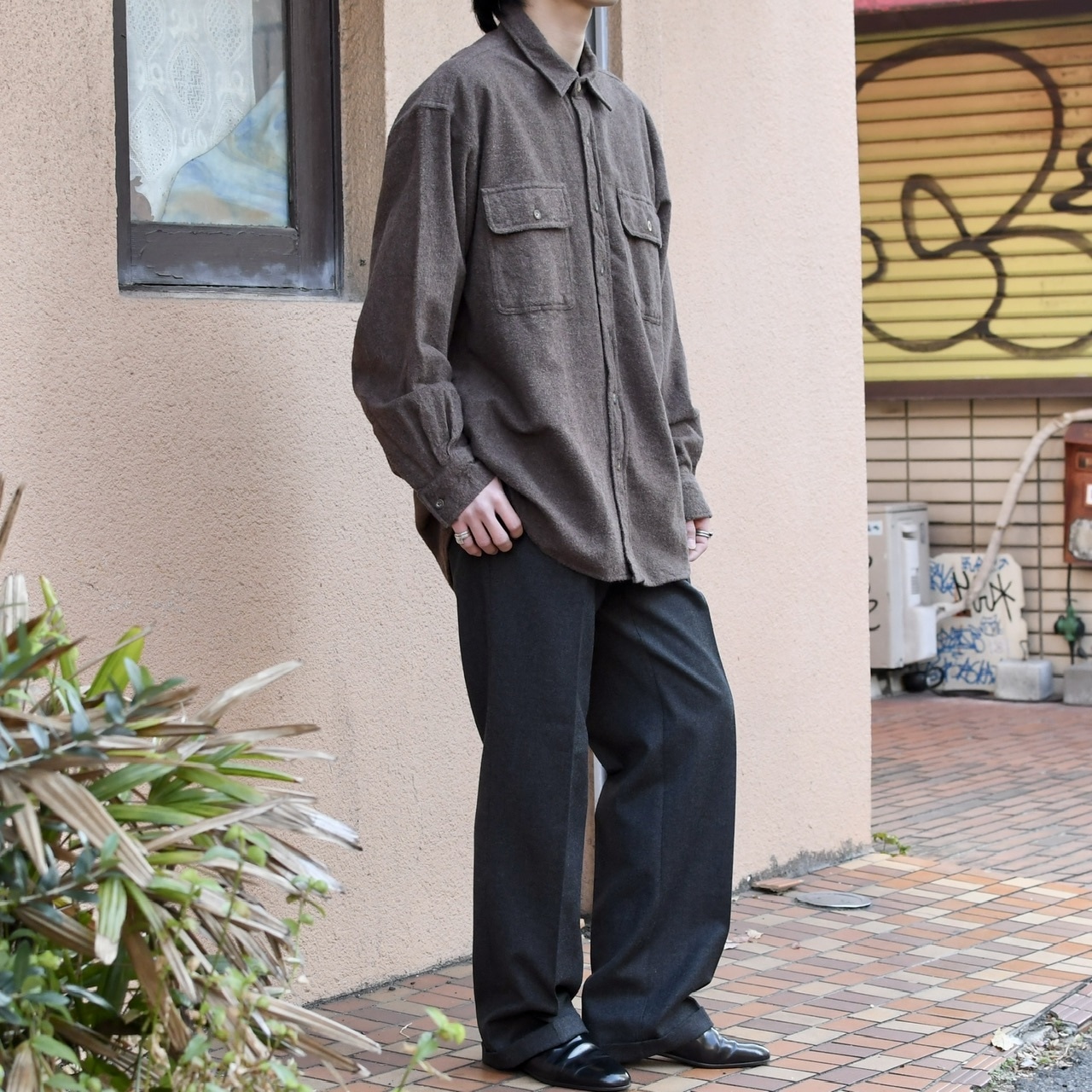 brown heavy chamois shirt