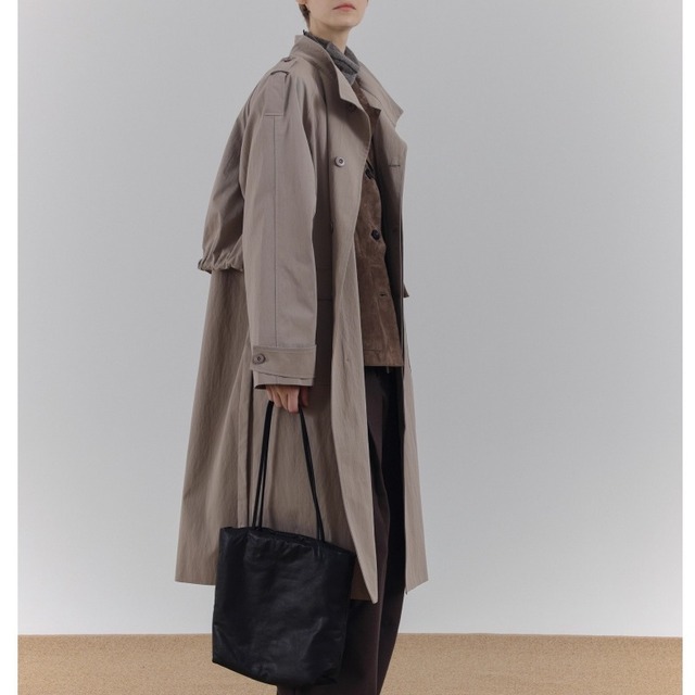 スタンドカラー レイヤードトレンチコート 2color MOJ0235
