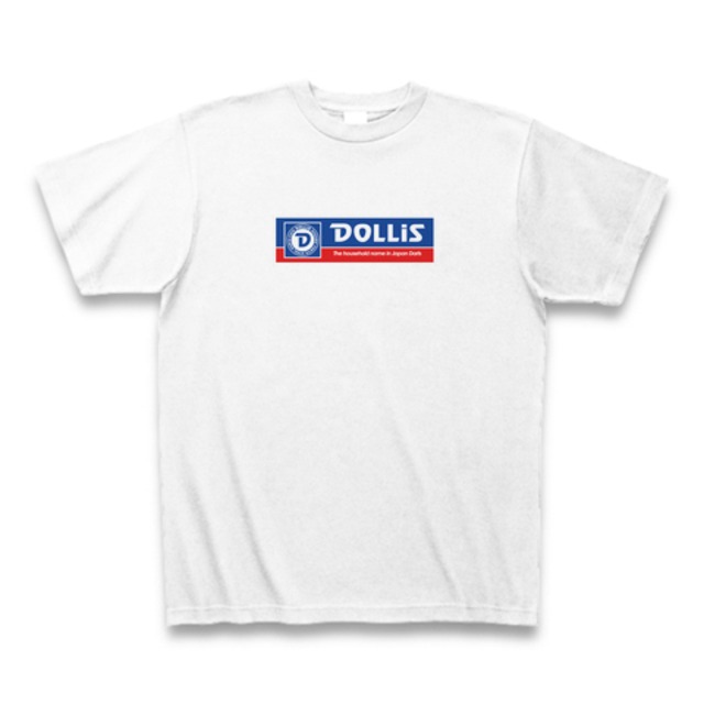 DOLLiS Tシャツ ステッカーロゴ 小（ホワイト）